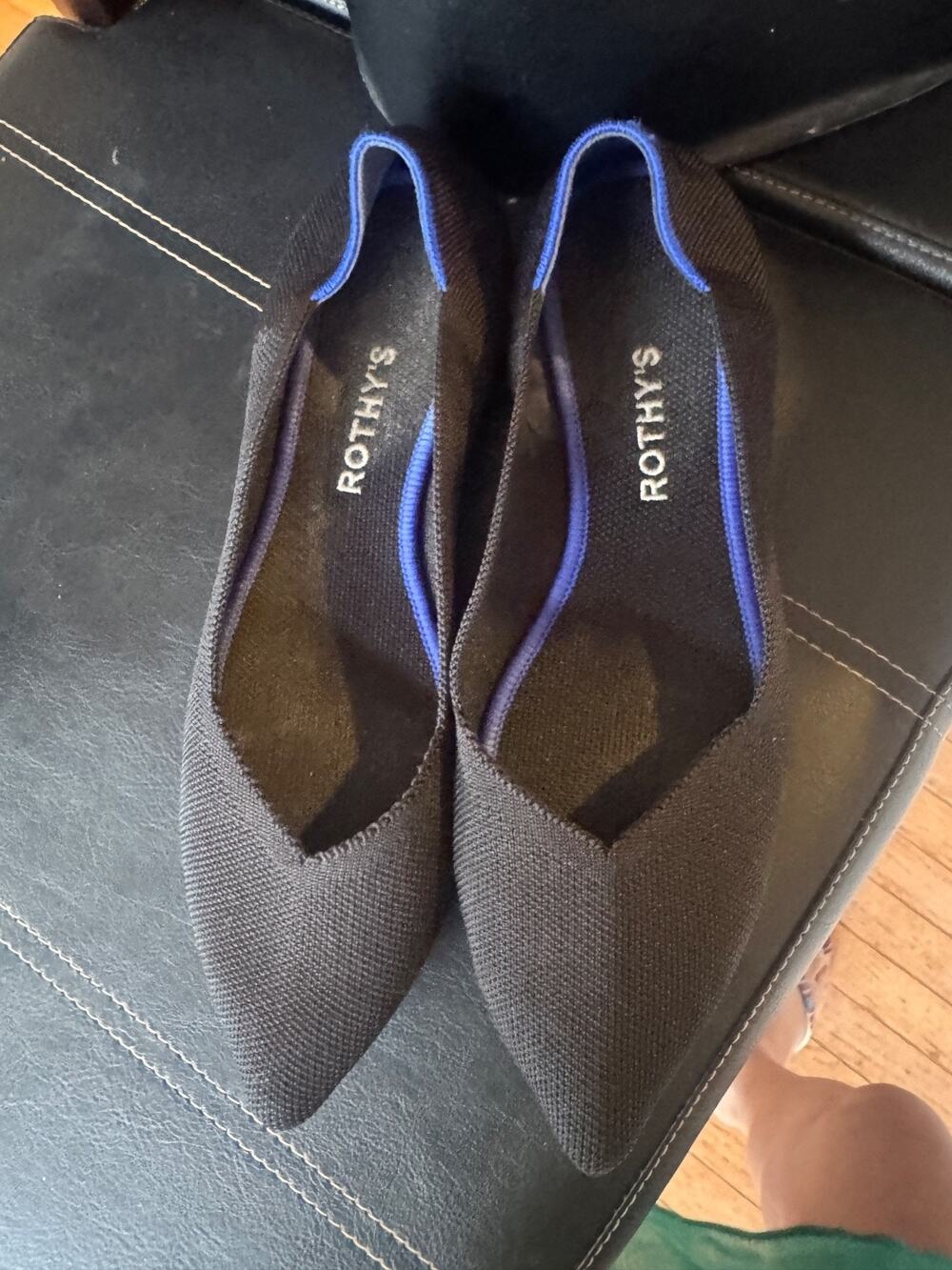 Rothy's Women's The Point II Flats Size BLACK Recycled Ballet flat 10 (700